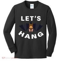 Lets Hang Funny Halloween Bat Kids Long Sleeve Shirt thumb 0