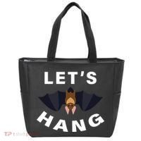 Lets Hang Funny Halloween Bat Tote Bag thumb 0