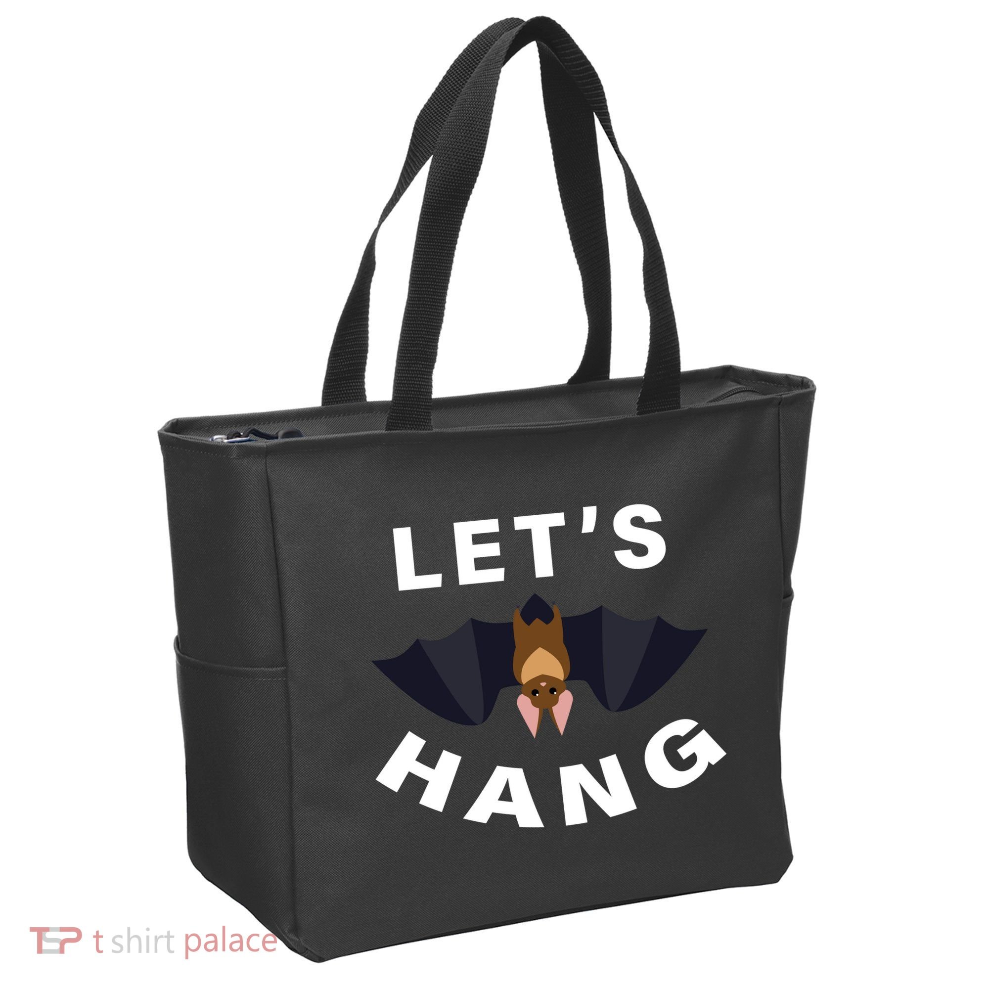 Lets Hang Funny Halloween Bat Tote Bag