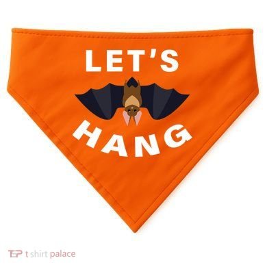 Lets Hang Funny Halloween Bat USA-Made Doggie Bandana