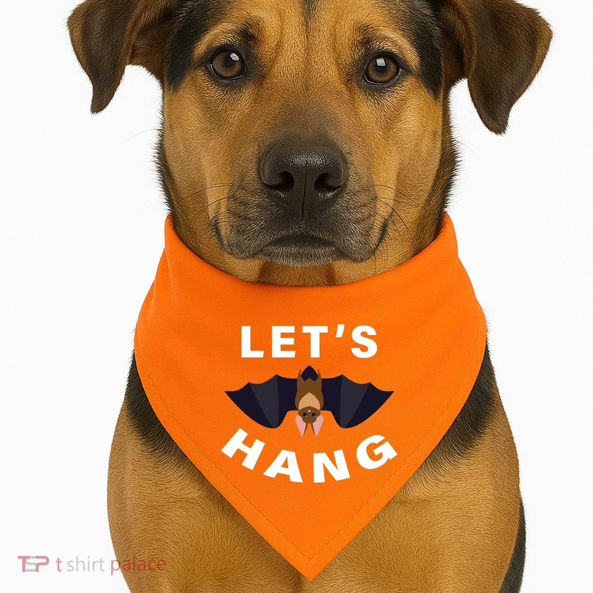 Lets Hang Funny Halloween Bat USA-Made Doggie Bandana