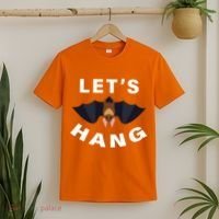 Lets Hang Funny Halloween Bat T-Shirt thumb 2