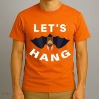 Lets Hang Funny Halloween Bat T-Shirt thumb 3