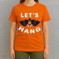 Lets Hang Funny Halloween Bat T-Shirt thumb 4