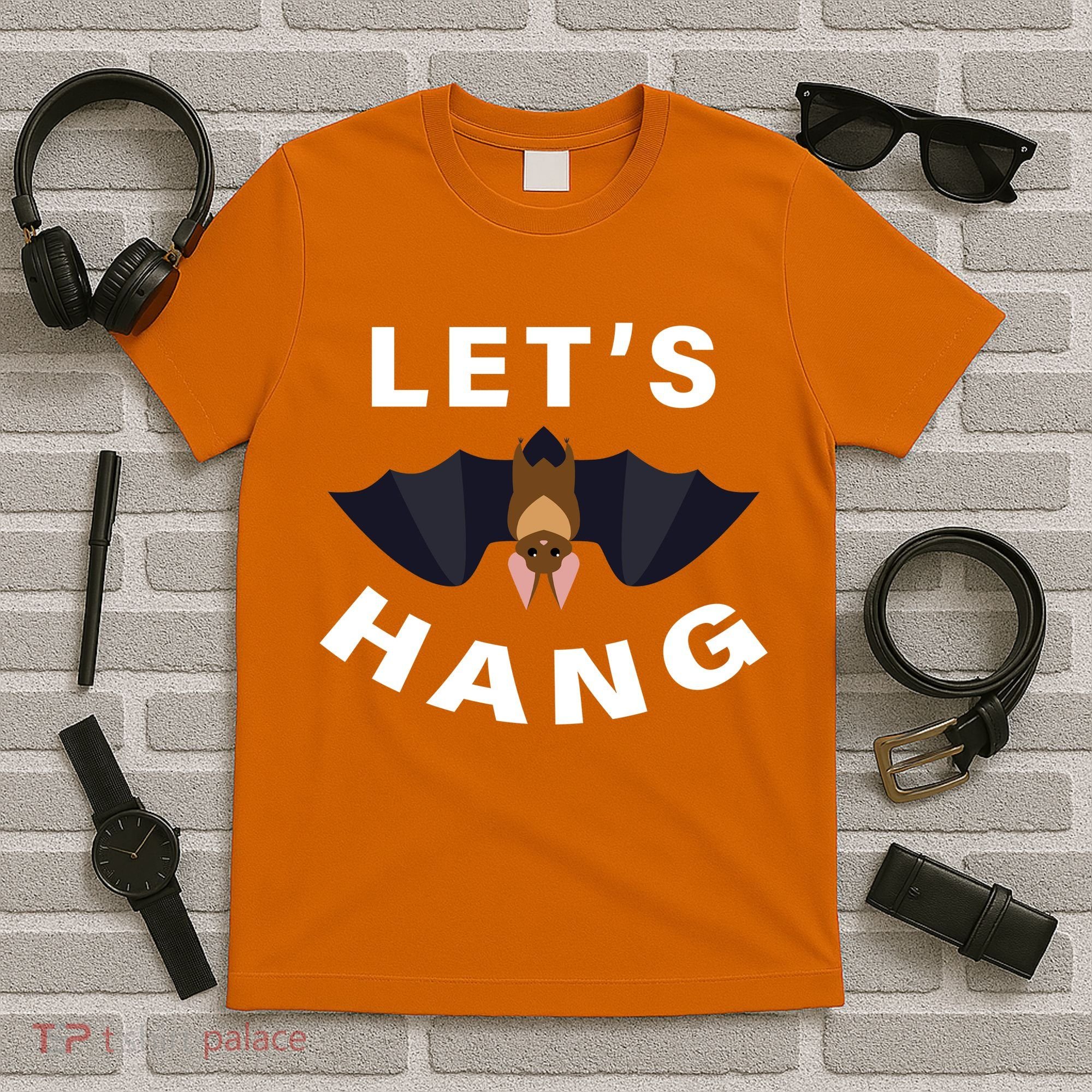 Lets Hang Funny Halloween Bat T-Shirt