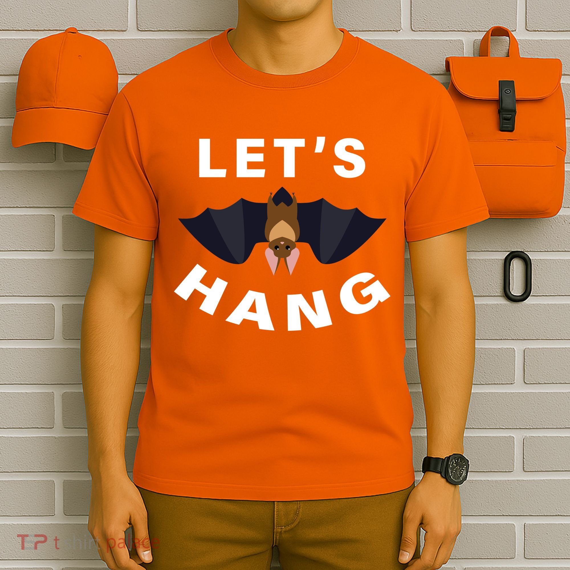 Lets Hang Funny Halloween Bat T-Shirt