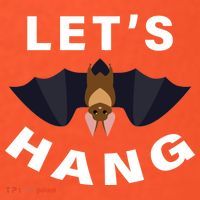 Lets Hang Funny Halloween Bat Baby Bodysuit thumb 2