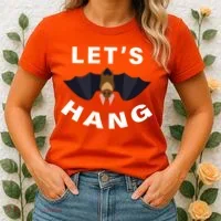Lets Hang Funny Halloween Bat Women's T-Shirt thumb 2