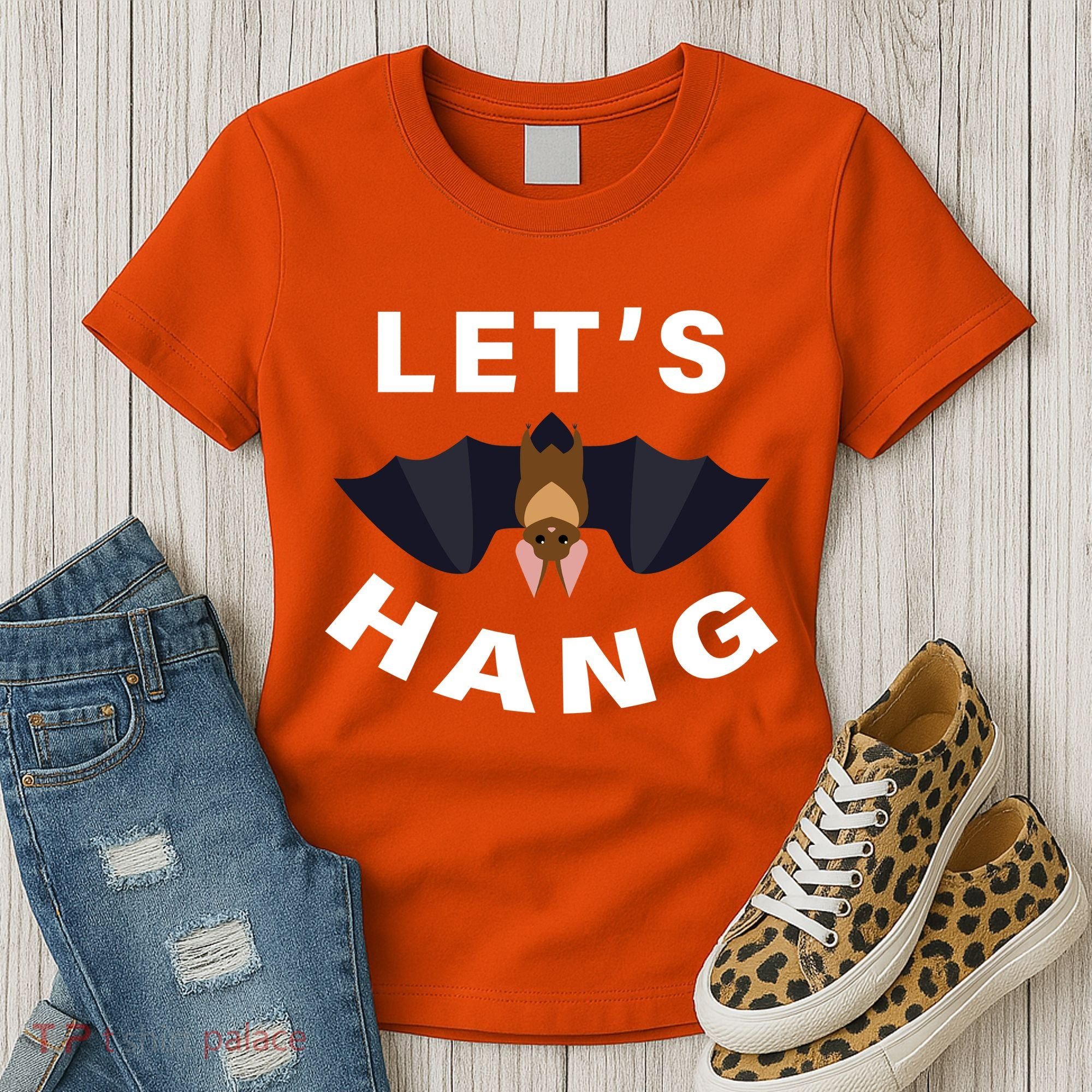 Lets Hang Funny Halloween Bat Women's T-Shirt