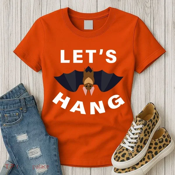 Lets Hang Funny Halloween Bat Women's T-Shirt