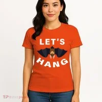 Lets Hang Funny Halloween Bat Women's T-Shirt thumb 4