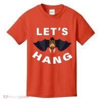 Lets Hang Funny Halloween Bat Kids T-Shirt thumb 0