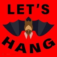 Lets Hang Funny Halloween Bat Santa Hat thumb 1