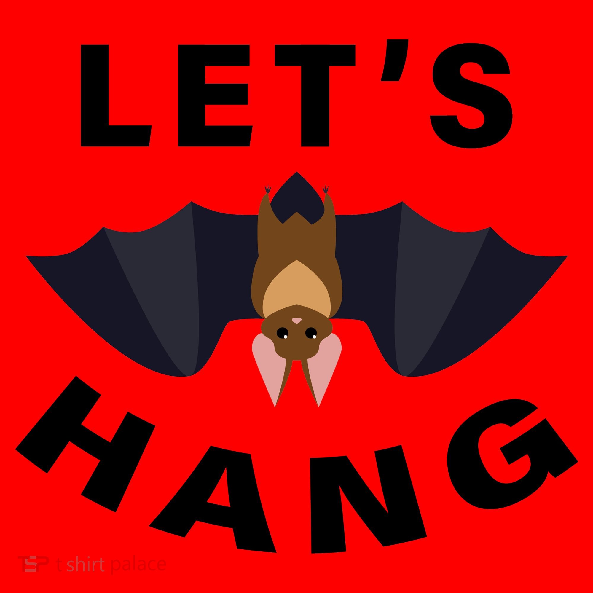 Lets Hang Funny Halloween Bat Santa Hat
