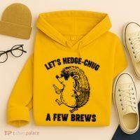 Let's Hedge-Chug A Few Brews Hedgehog Beers Hoodie thumb 4