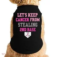 Let's Keep Cancer From Stealing 2nd Base Ribbon Doggie Tank thumb 0