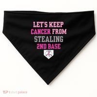 Let's Keep Cancer From Stealing 2nd Base Ribbon USA-Made Doggie Bandana thumb 0