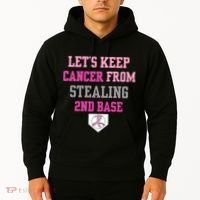 Let's Keep Cancer From Stealing 2nd Base Ribbon Hoodie thumb 2