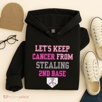 Let's Keep Cancer From Stealing 2nd Base Ribbon Hoodie thumb 4