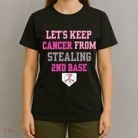 Let's Keep Cancer From Stealing 2nd Base Ribbon T-Shirt thumb 4