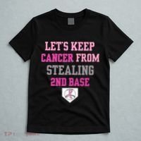 Let's Keep Cancer From Stealing 2nd Base Ribbon T-Shirt thumb 5