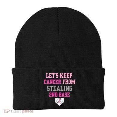 Let's Keep Cancer From Stealing 2nd Base Ribbon Beanie