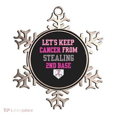 Let's Keep Cancer From Stealing 2nd Base Ribbon Ornament