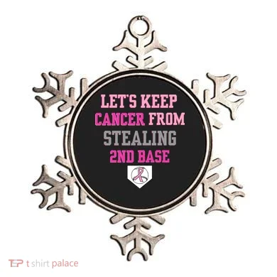 Let's Keep Cancer From Stealing 2nd Base Ribbon Ornament