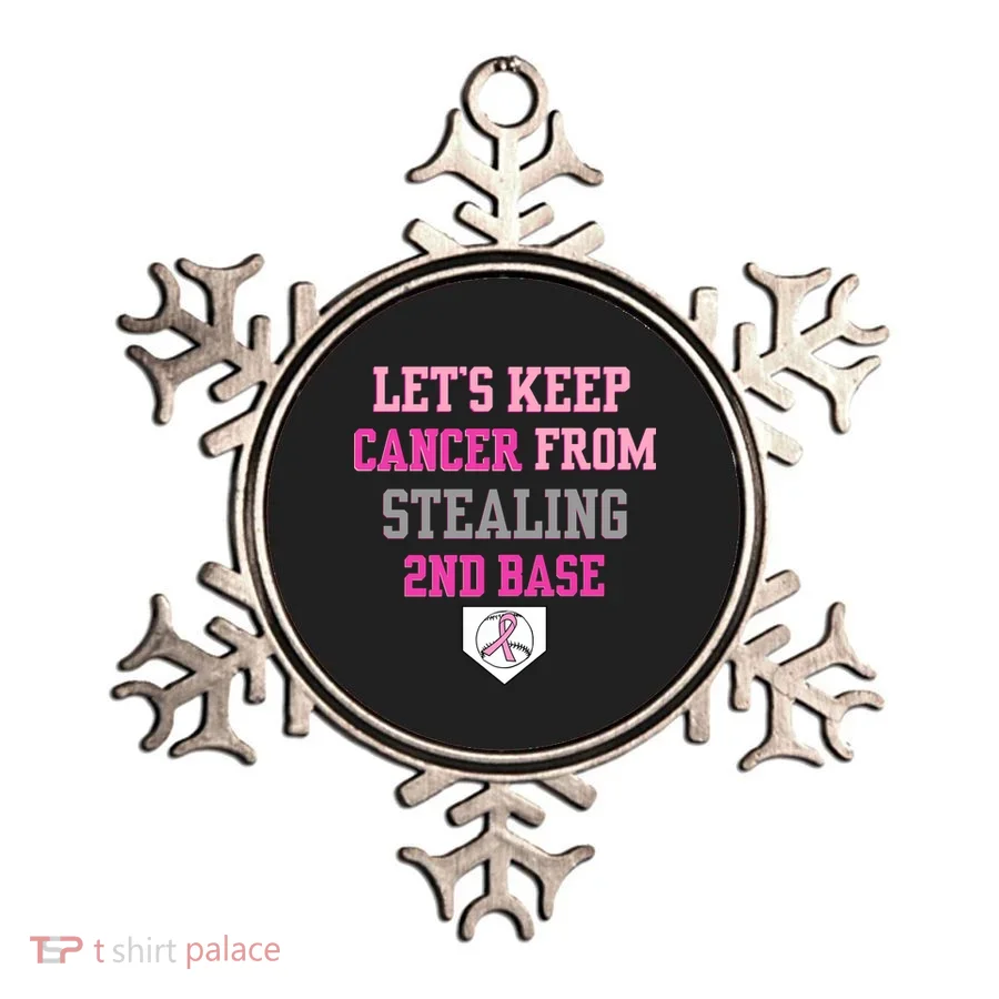 Let's Keep Cancer From Stealing 2nd Base Ribbon Ornament