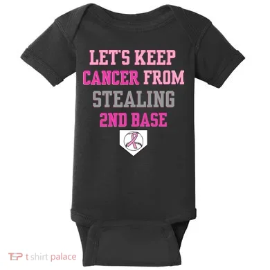 Let's Keep Cancer From Stealing 2nd Base Ribbon Baby Bodysuit