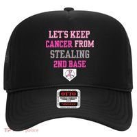 Let's Keep Cancer From Stealing 2nd Base Ribbon Hat thumb 0