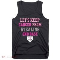 Let's Keep Cancer From Stealing 2nd Base Ribbon Tank Top thumb 0