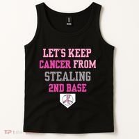 Let's Keep Cancer From Stealing 2nd Base Ribbon Tank Top thumb 2