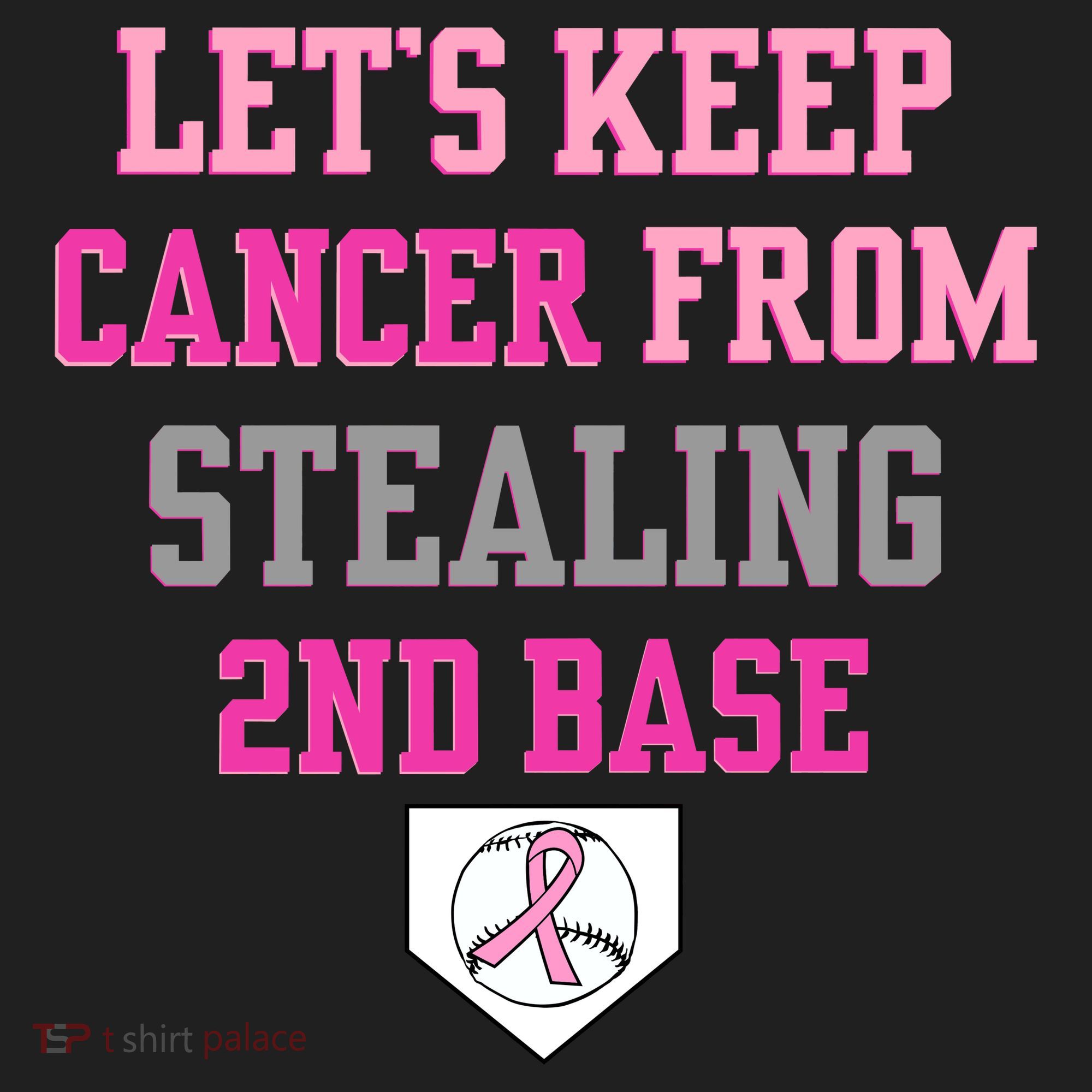 Let's Keep Cancer From Stealing 2nd Base Ribbon Golf Towel