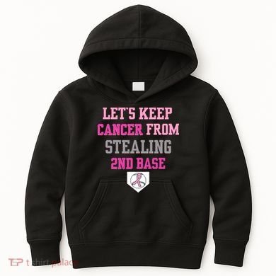 Let's Keep Cancer From Stealing 2nd Base Ribbon Kids Hoodie