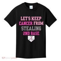 Let's Keep Cancer From Stealing 2nd Base Ribbon Kids T-Shirt thumb 0