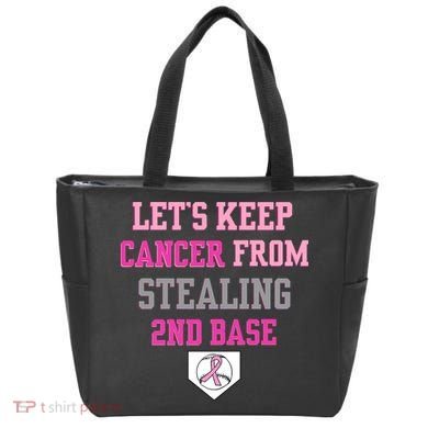 Let's Keep Cancer From Stealing 2nd Base Ribbon Tote Bag