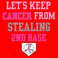 Let's Keep Cancer From Stealing 2nd Base Ribbon Santa Hat thumb 1