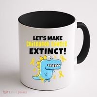Lets Make Childhood Cancer Extinct Dinosaur Coffee Mug thumb 1