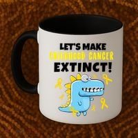 Lets Make Childhood Cancer Extinct Dinosaur Coffee Mug thumb 2