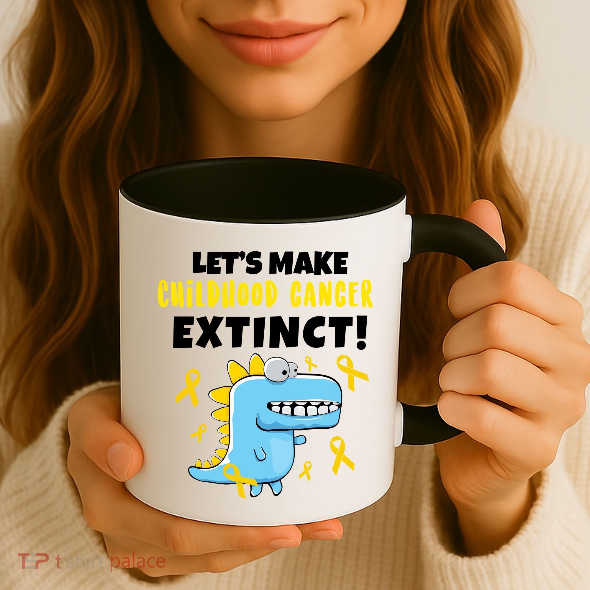 Lets Make Childhood Cancer Extinct Dinosaur Coffee Mug