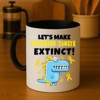 Lets Make Childhood Cancer Extinct Dinosaur Coffee Mug thumb 4