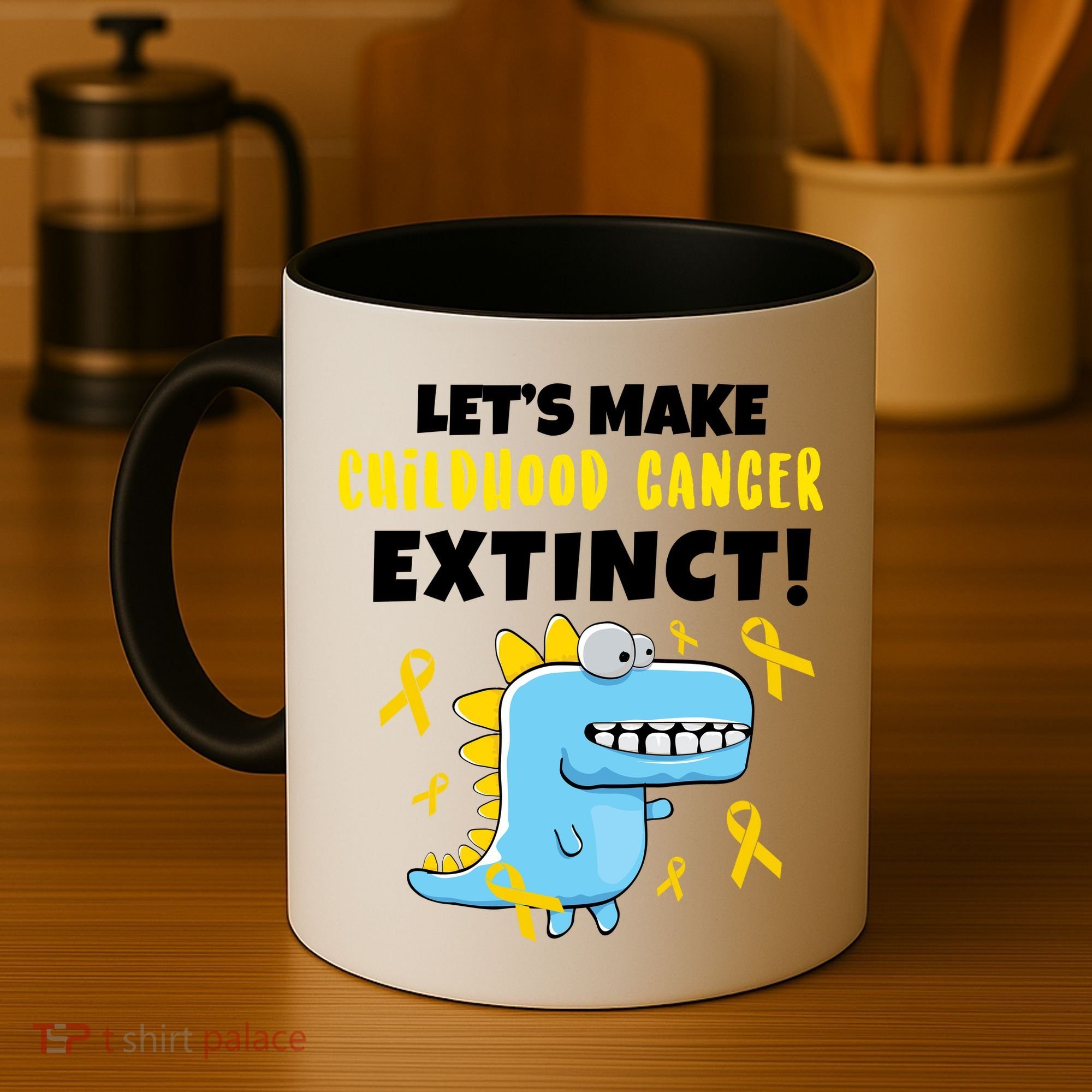 Lets Make Childhood Cancer Extinct Dinosaur Coffee Mug