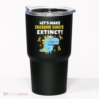 Lets Make Childhood Cancer Extinct Dinosaur Tumbler thumb 0