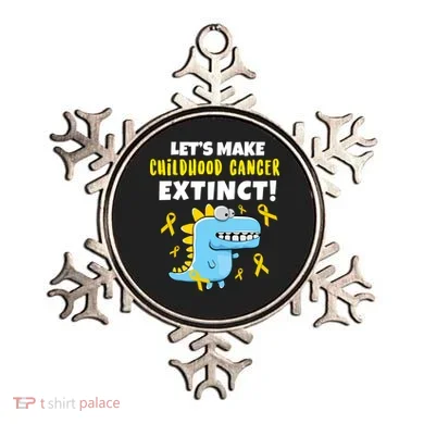 Lets Make Childhood Cancer Extinct Dinosaur Ornament