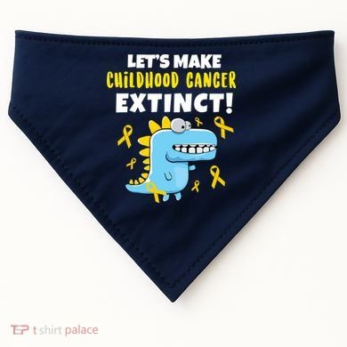 Lets Make Childhood Cancer Extinct Dinosaur USA-Made Doggie Bandana