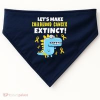 Lets Make Childhood Cancer Extinct Dinosaur USA-Made Doggie Bandana thumb 0