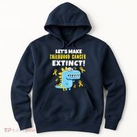 Lets Make Childhood Cancer Extinct Dinosaur Hoodie thumb 0