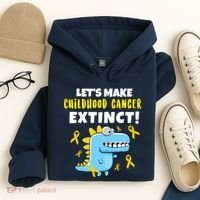 Lets Make Childhood Cancer Extinct Dinosaur Hoodie thumb 4