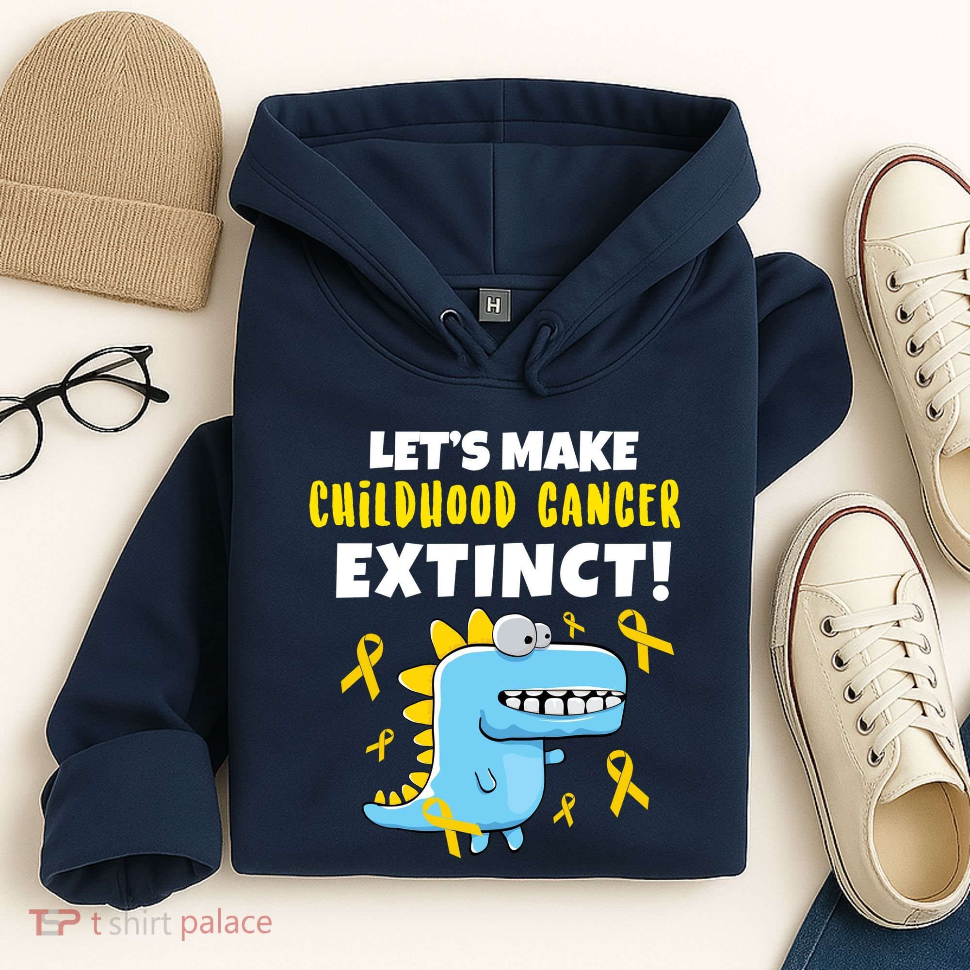 Lets Make Childhood Cancer Extinct Dinosaur Hoodie